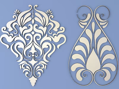 Intricate Decorative Carved Designs With Ornate Swirls And Curved Details 3d model
