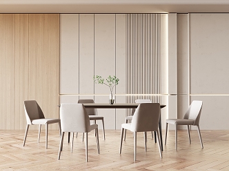 Modern Dining Table and Chair Combination 3d model