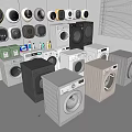 Various Modern Washing Machines In Different Styles And Colors Displayed In Showroom