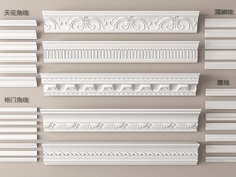 Jane Europe gypsum line gypsum line ceiling corner skirting line 3d model