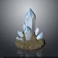 Natural Wooden Stone Base Featuring Cluster of Shiny Blue Crystals on Textured Surface