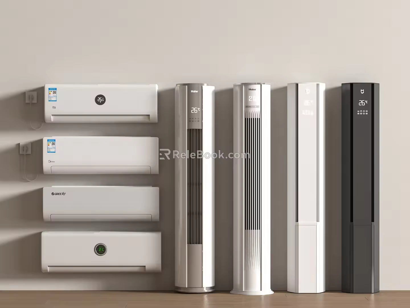 Air conditioning modern vertical wall-mounted 3d model