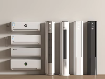 Air conditioning modern vertical wall-mounted 3d model