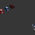 Colorful Toy Sports Car Models Featuring White Blue Striped Vehicle And Collection