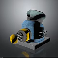 Industrial Mechanical Equipment With Blue Main Body Yellow Component Gray Base And Top Structure