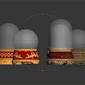 Decorative Glass Dome Display Boxes With Gold And Red Bases For Ornament