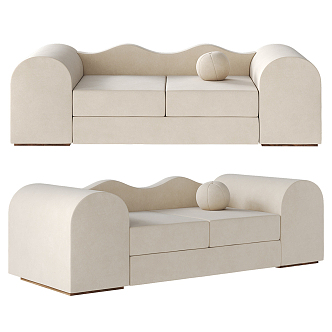 Modern double sofa multiplayer sofa 3d model