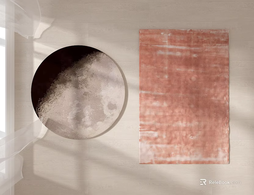 Textured Rusty Red Square Rug For Modern Interior Home Decor 3d model