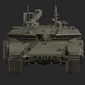 Modern Military Armored Tank With Turret Gun Barrel Tracks And Armor Plates