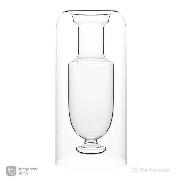 Elegant Modern Transparent Glass Decorative Ornament Set With Double Layer For Home Decor 3d model 