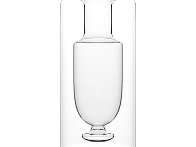 Elegant Modern Transparent Glass Decorative Ornament Set With Double Layer For Home Decor 3d model