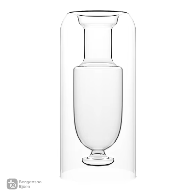 Elegant Modern Transparent Glass Decorative Ornament Set With Double Layer For Home Decor 3d model