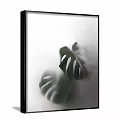 Minimalist Monstera Leaf Plant Painting With White Background For Interior Decor