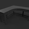 Dark L Shaped Office Desk With Drawers And Sturdy Frame Design