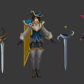 Game Movie Characters With Royal Crowns Magic Staffs And Colorful Armor Designs