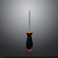 Black And Orange Handle Screwdriver With Silver Metal Shaft Ergonomic Grip Hand Tool