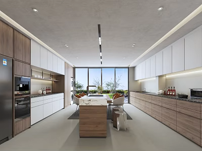 Modern kitchen movie hall 3d model