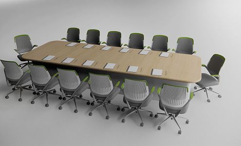 Modern Conference Table and Chair 3d model