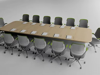Modern Conference Table and Chair 3d model