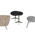 Modern Leisure Chairs With Wood Grain And Marble Seats And Metal Frames