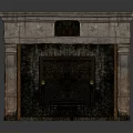 Traditional Carved Marble Fireplace With Mantel Metal Panel And Knobs