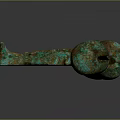 Sculpture Carving Abstract Copper Artwork With Three Connected Green Patina Spheres