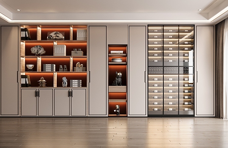 New Chinese Wine Cabinet Decorative Cabinet 3d model