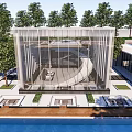 Modern Sales Office Building Simple Sales Department Sinking Club Sinking Courtyard 3d model
