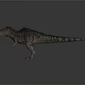 Realistic Carnivorous Dinosaur Character Standing With Spiked Back Striped Body And Sharp Teeth 3d model