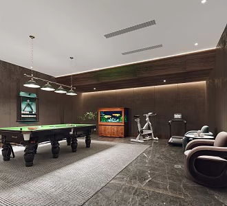Modern Billiard Room 3d model