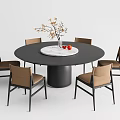 Poliform modern round table dining table and chair combination round table dining chair 3d model
