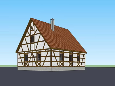 Jane European single-family villa English-style small villa 3d model