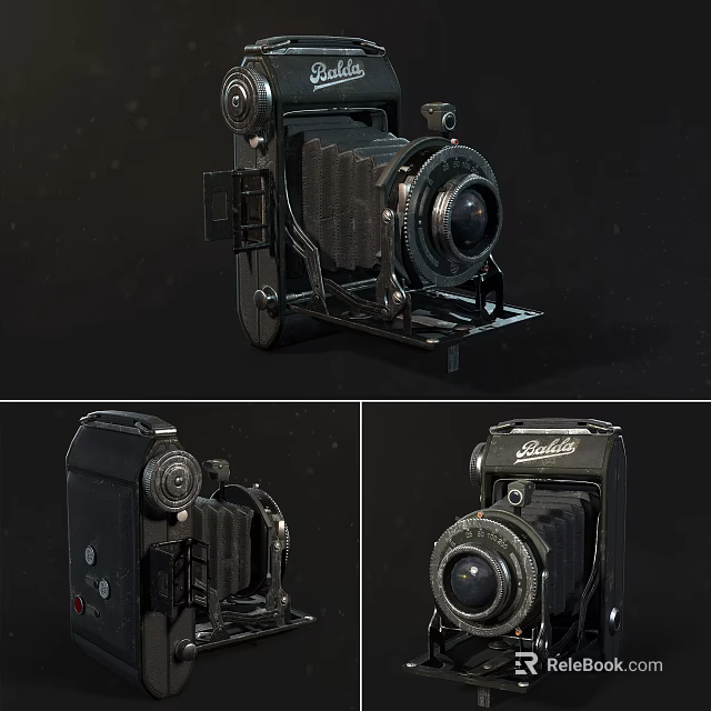 Vintage Digital Camera With Classic Metal Body And Retro Schneider Lens Design 3d model 