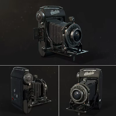 Vintage Digital Camera With Classic Metal Body And Retro Schneider Lens Design 3d model