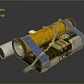 Household Yellow Cylindrical Daily Use Item With Blue Straps And Colored Components