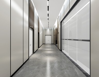 Modern Aisle Office Building Corridor 3d model