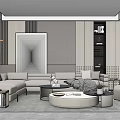 Modern sofa coffee table combination 3d model