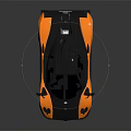 Orange and Black Modern Sports Car with Sleek Design Carbon Fiber Red Rims Rear Spoiler