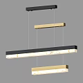 Stylish Modern Chandelier With Linear Brass Frame And Marble Light Shade 3d model