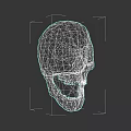Skull Sculpture Carving With Intricate Design And Green Gemstone Detail
