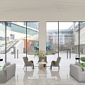 Modern Hall Reception Lobby 3d model