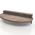 Curved Wooden Living Room Cabinet With Multiple Drawers And Solid Wood Top