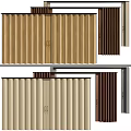 Stylish Hinged Doors With Vertical Slat Design In Wooden Brown And Beige Tones