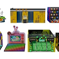 Vibrant Kids Playground with Interactive Video Games Colorful Panels and Fun Equipment