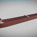 Large Red Hull Cargo Ship With White Superstructure And Navigation Bridge 3d model