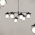 Stylish Modern Chandelier With Geometric Glass Shades And Metal Frame For Living Room Decor