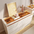 Elegant Modern White Dressing Table With Gold Accents Geometric Mirror Chair And Sunlight