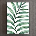 Botanical Watercolor Painting With Green Leaves Design For Home Wall Decor