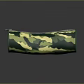 Green and Yellow Camouflage Pencil Case with Cylindrical Shape and Zipper Closure for Daily Use