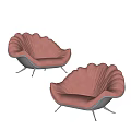 Modern Shell Double Lazy Sofa 3d model